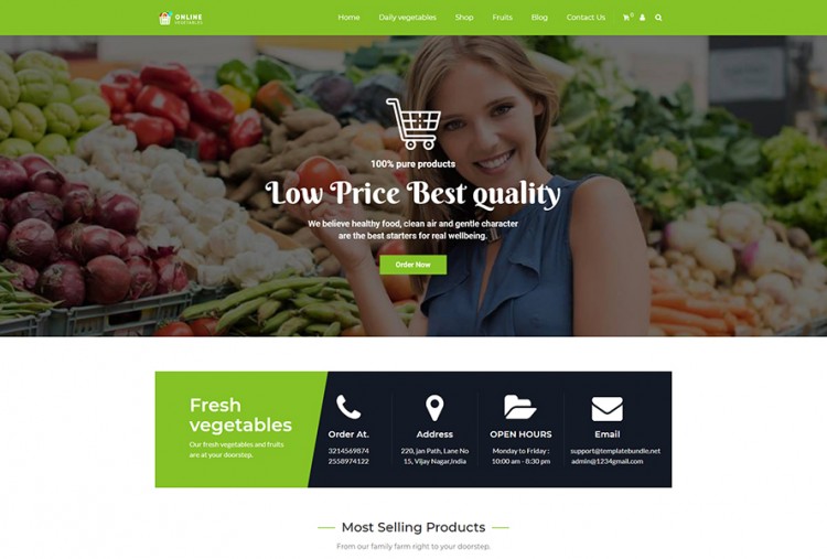 Vegetable Shop Wordpress Theme