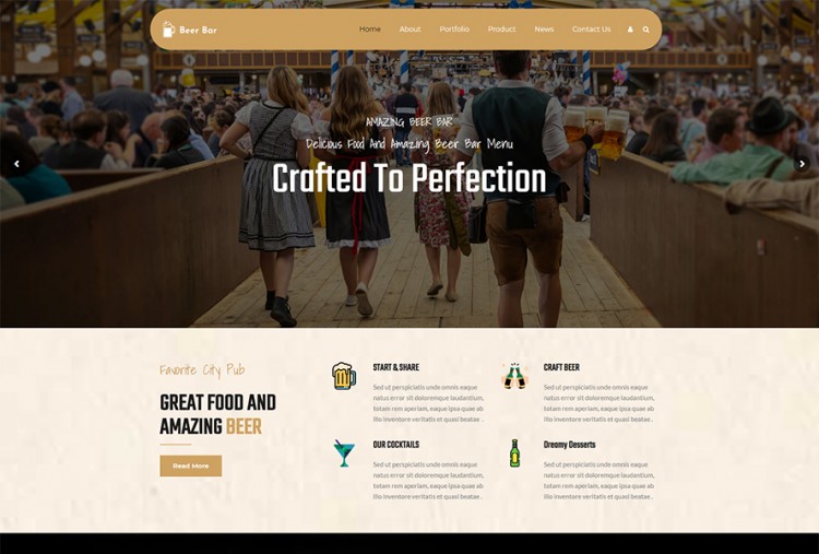 Brewery, Pub Store and Beer Bar WordPress Theme