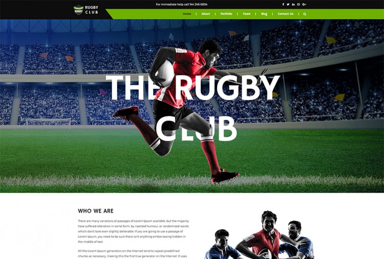 Rugby Club HTML Website Template
