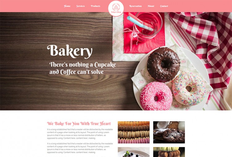 Cake Bakery Shop HTML Website Template