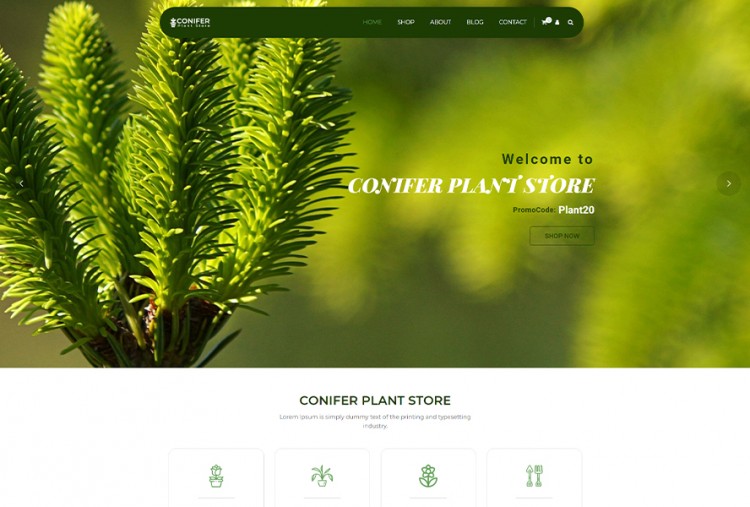 Conifer Plant Store Wordpress Theme