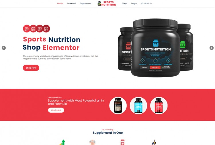 Sports Nutrition Shop Wordpress Theme