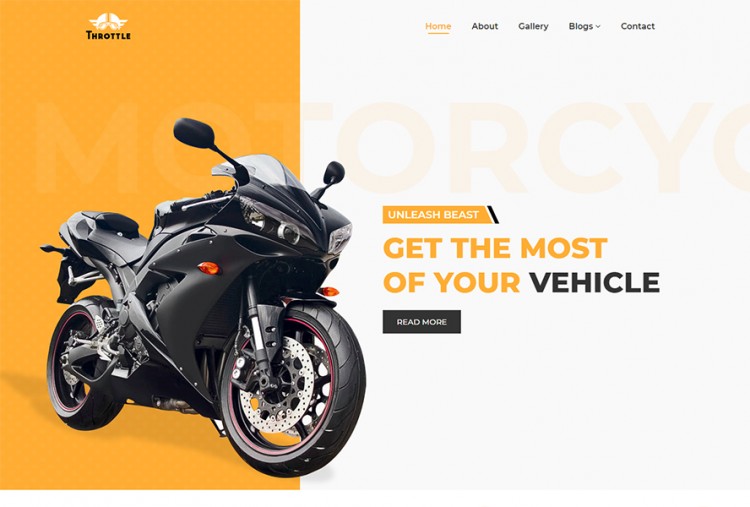 Motorcycle Shop HTML Website Template