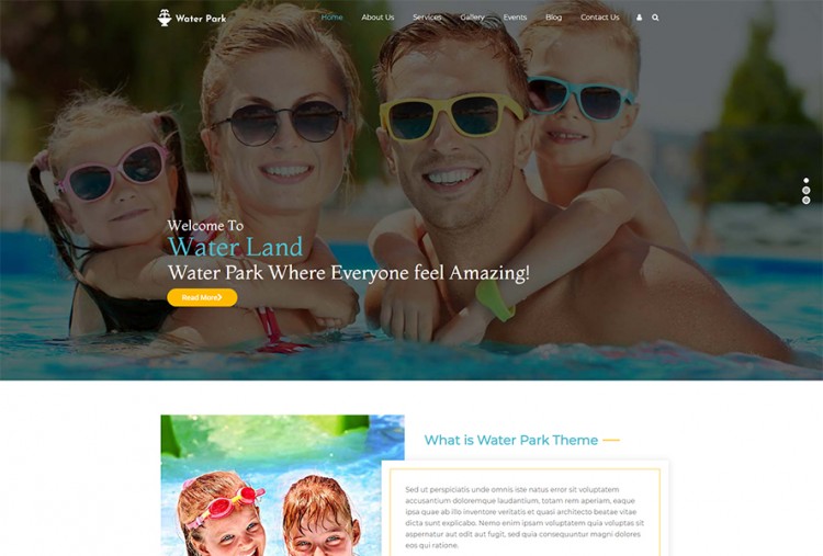 Water Park, Water Slides And Water Sports WordPress Theme