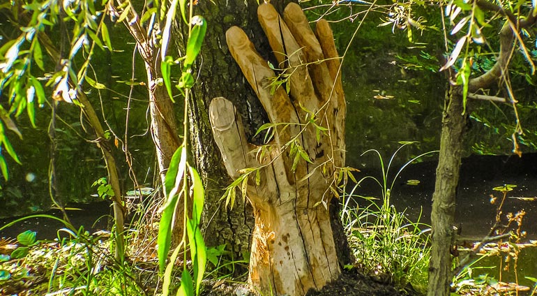 Statue Of Wood Tree